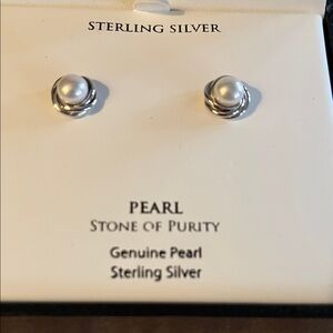 Macy's Sterling Silver Pearl Earrings